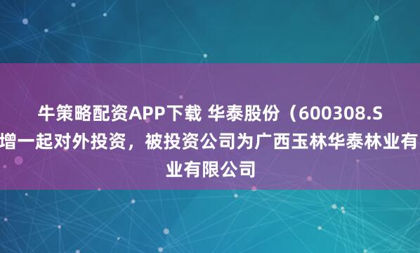 牛策略配资APP下载 华泰股份（600308.SH）新增一起对外投资，被投资公司为广西玉林华泰林业有限公司