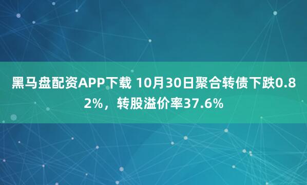 黑马盘配资APP下载 10月30日聚合转债下跌0.82%，转股溢价率37.6%