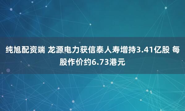 纯旭配资端 龙源电力获信泰人寿增持3.41亿股 每股作价约6.73港元